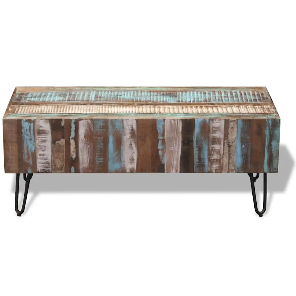 Coffee Table Solid Reclaimed Wood 100 x 50 x 38 cm Multicolour Retro Handmade