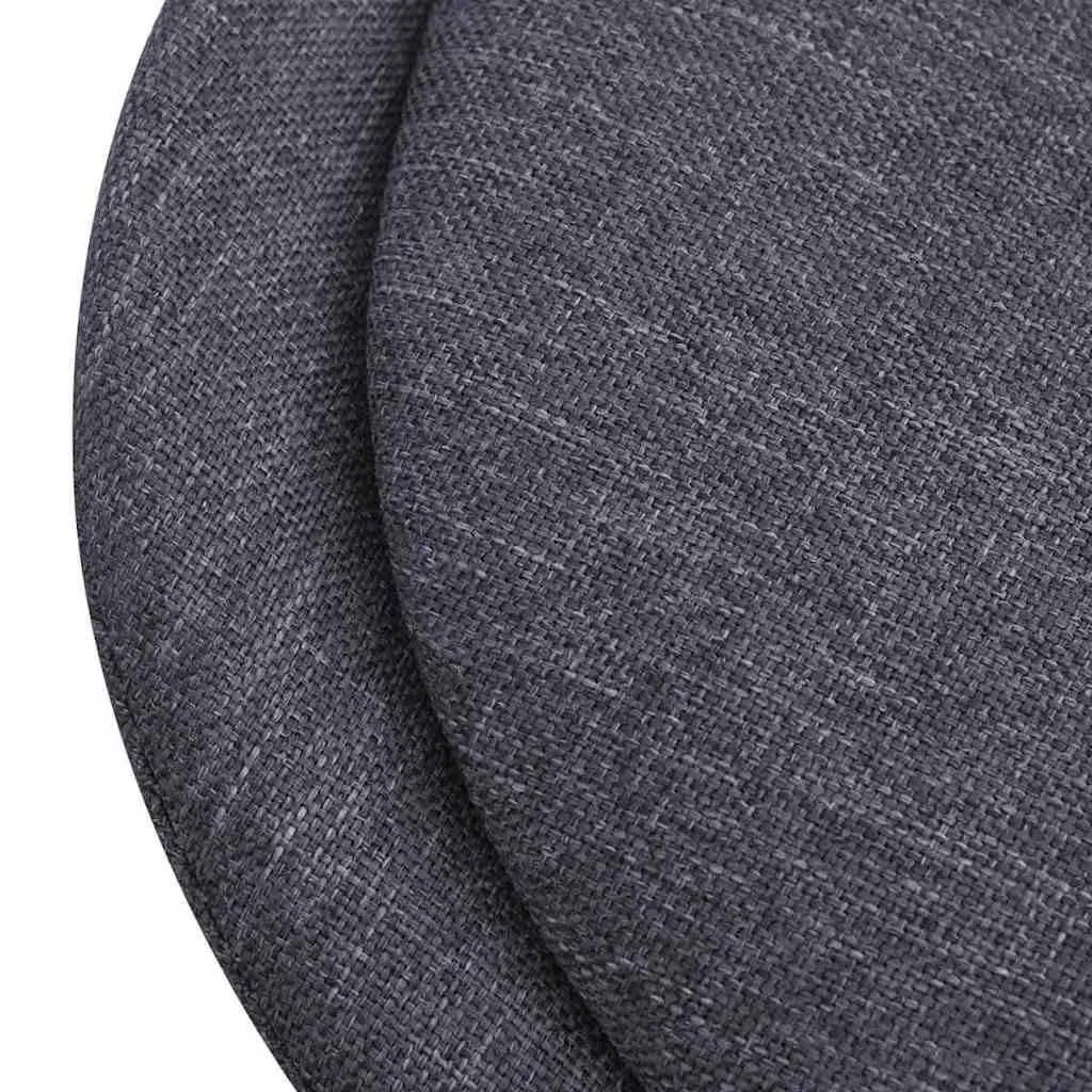 Dining Chairs Fabric Padded Seat Wooden Legs 2 pcs Grey Retro