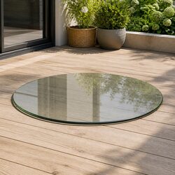 Practical Round Tempered Glass Table Top for Home Use