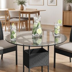 Versatile 600mm Round Tempered Glass Table Top for All Tables