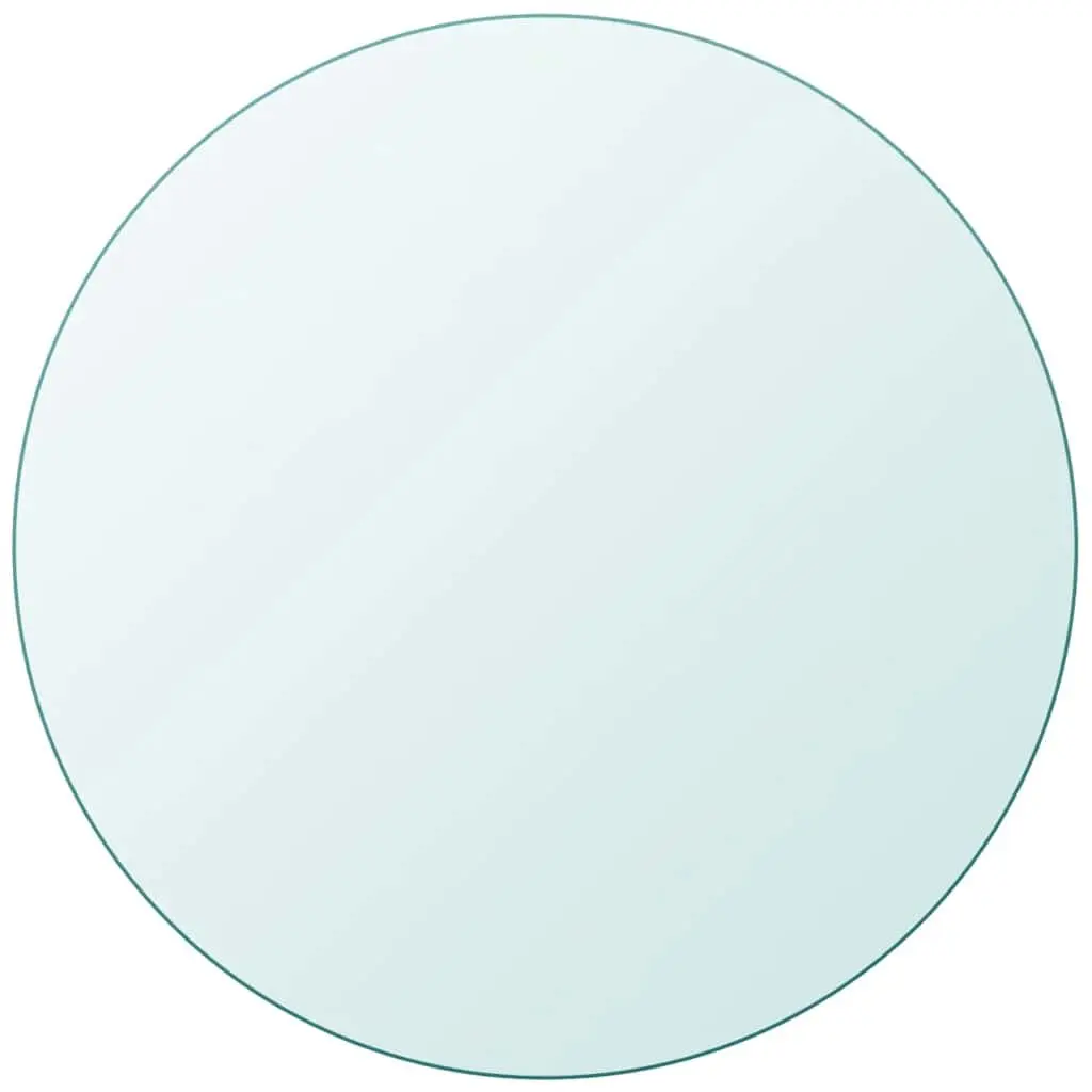 Round Clear Tempered Glass Table Top 600mm Diameter Durable Surface for Indoor Outdoor Use
