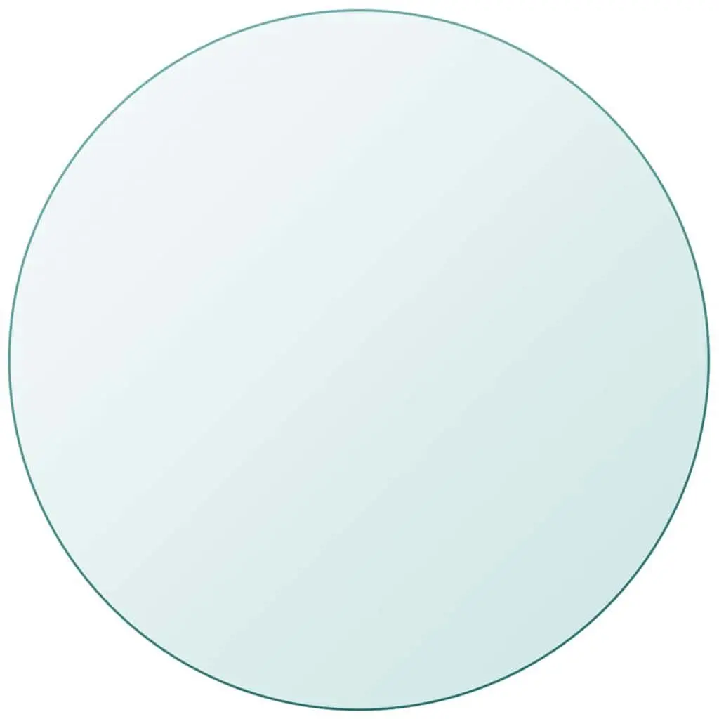 Round Tempered Glass Table Top 700mm Transparent Tabletop Furniture Protection