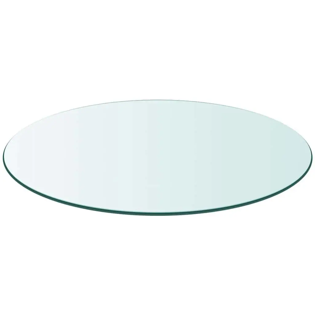 Round Tempered Glass Table Top 700mm Transparent Tabletop Furniture Protection