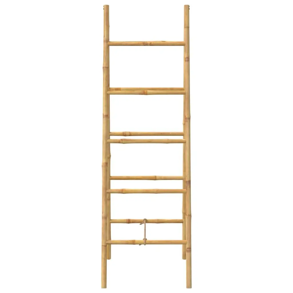 Double Sided Towel Ladder Bamboo Brown 50x160cm 5 Rungs Bathroom Storage