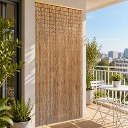 Practical Brown Bamboo Door Curtain for Your Home