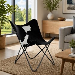 Black Leather Butterfly Chair for Cozy Corners