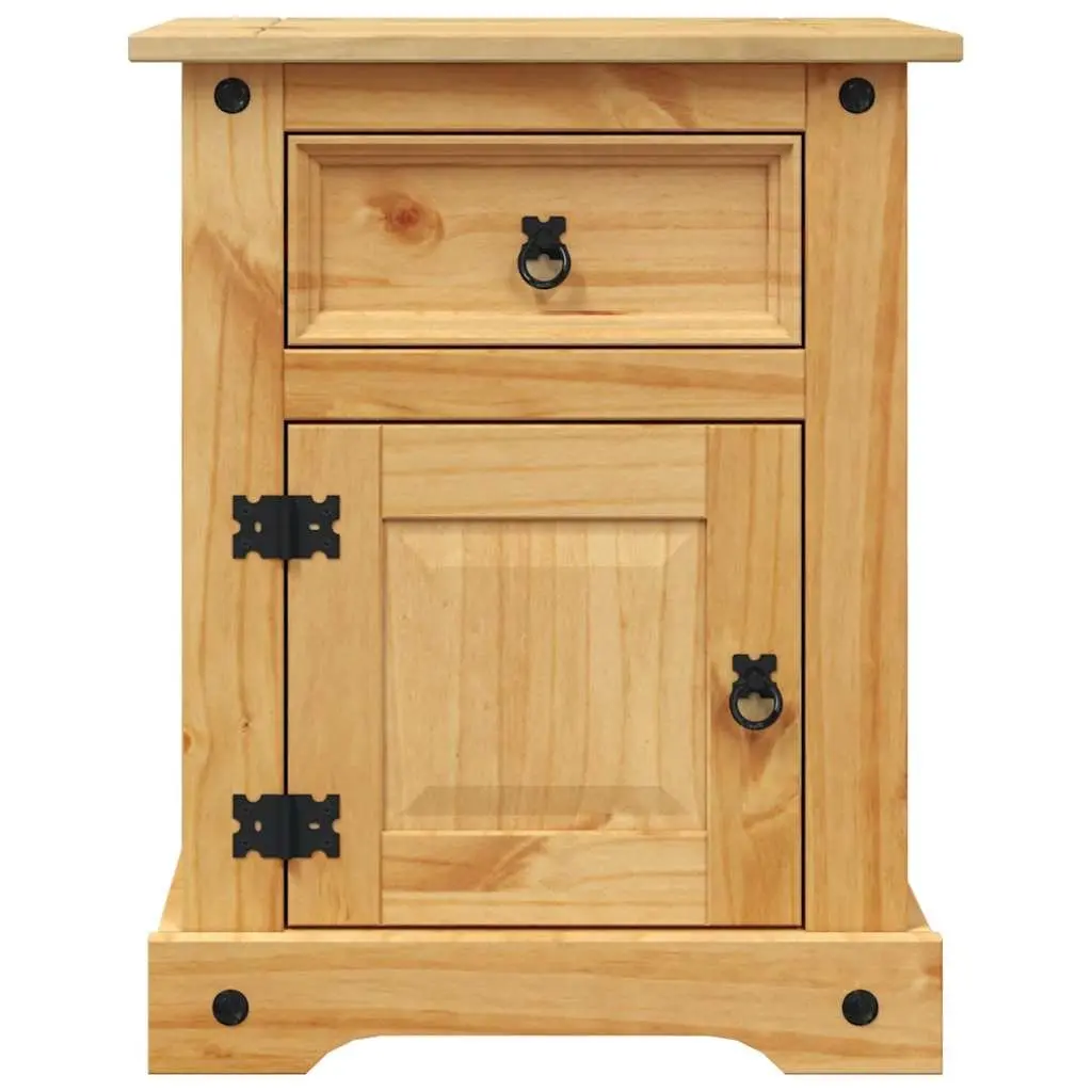 Bedside Cabinet Pinewood Brown Mexican Corona Style Nightstand