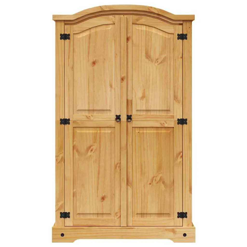 Woodenwardrobe2doorsbrownpinewithdomedtopmexicancoronalifestylestoragecabinet