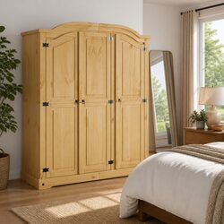 3 Door Wooden Wardrobe for Practical Storage Solutions