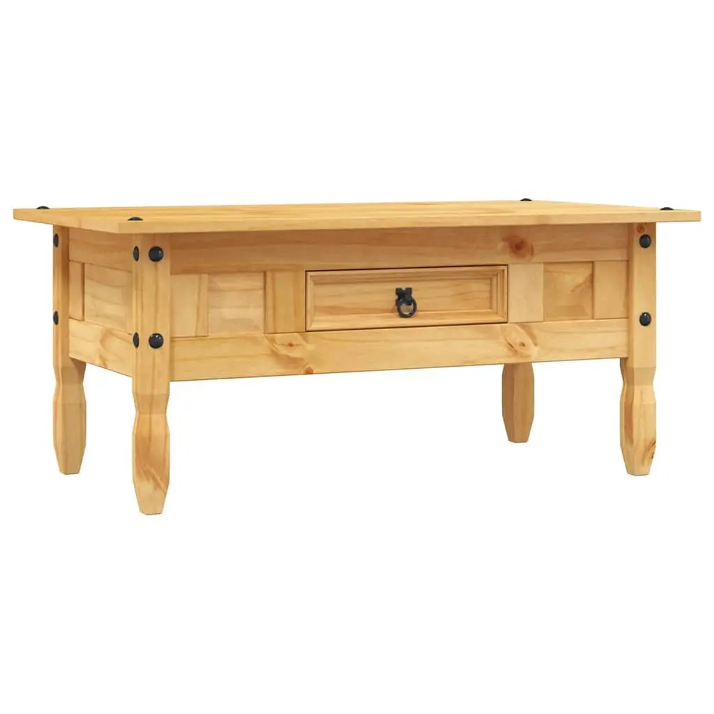 Coffee Table Rustic Accent Furniture Solid Pine Brown 100cm x 55cm x 44cm Living Room Style