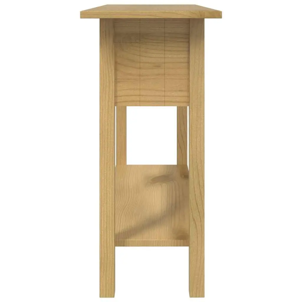 Console Table Pinewood Rustic Brown 93 x 34.5 x 73 cm with 2 Drawers and 1 Shelf