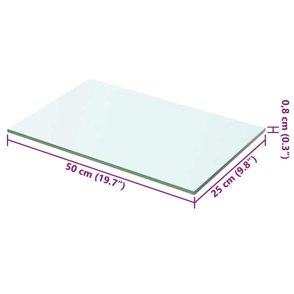 Glass Shelf Panel Tempered Glass 50 x 25 cm Transparent Wall Display Mount Shelving Unit