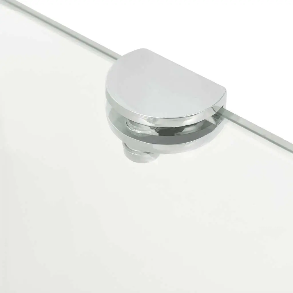 Corner Wall Shelf Transparent Glass with Chrome Supports 25x25cm Storage Display