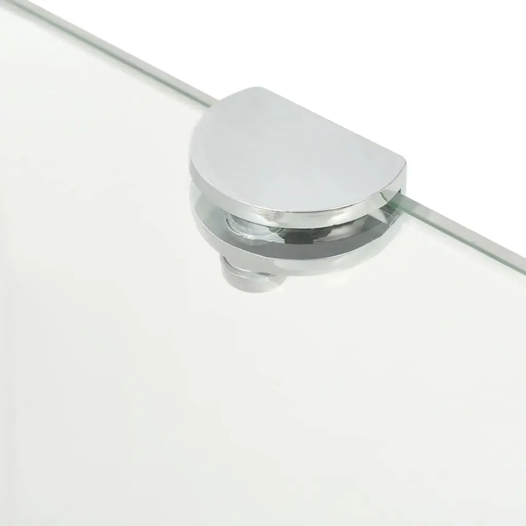 Corner Wall Shelf Tempered Glass 35x35cm Clear Floating Storage