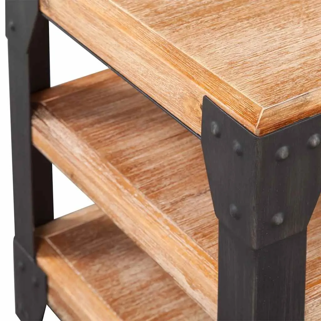 TV Stand Solid Wood Brown Living Room Entertainment Storage Unit Furniture
