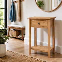 Compact Oak Console Table for Hallway and Living Room Use