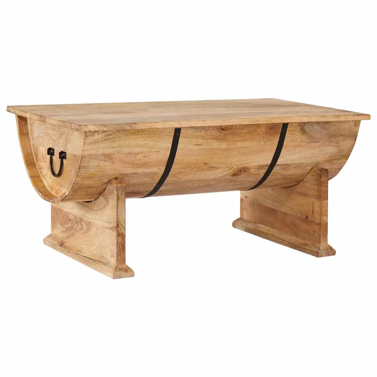 Coffee Table Solid Mango Wood Handmade Vintage Brown 88L x 50W x 40H cm