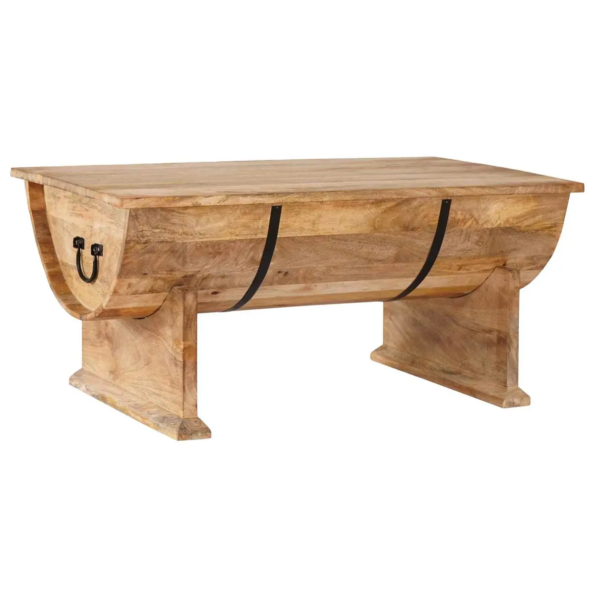 Coffee Table Solid Mango Wood Handmade Vintage Brown 88L x 50W x 40H cm