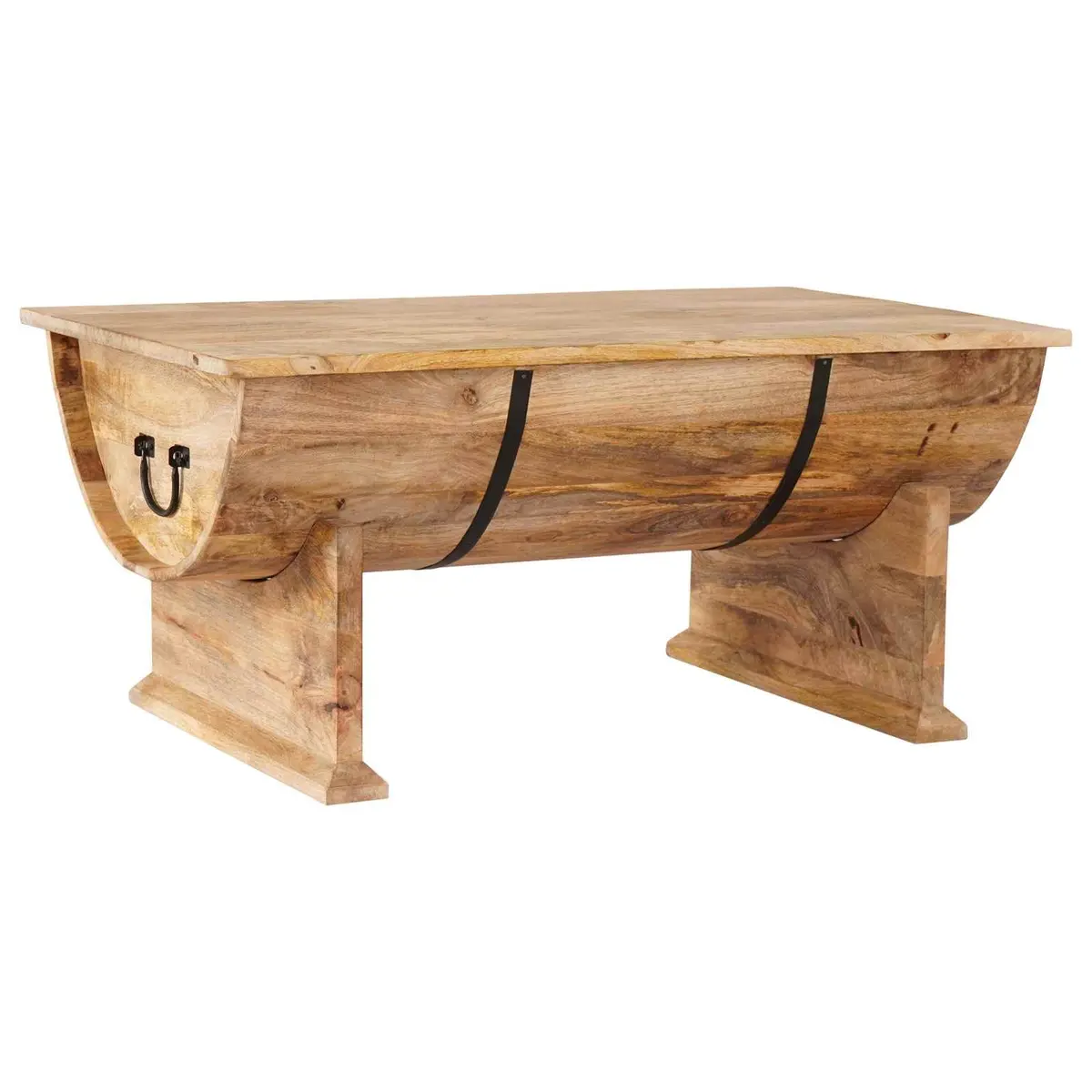 Coffee Table Solid Mango Wood Handmade Vintage Brown 88L x 50W x 40H cm