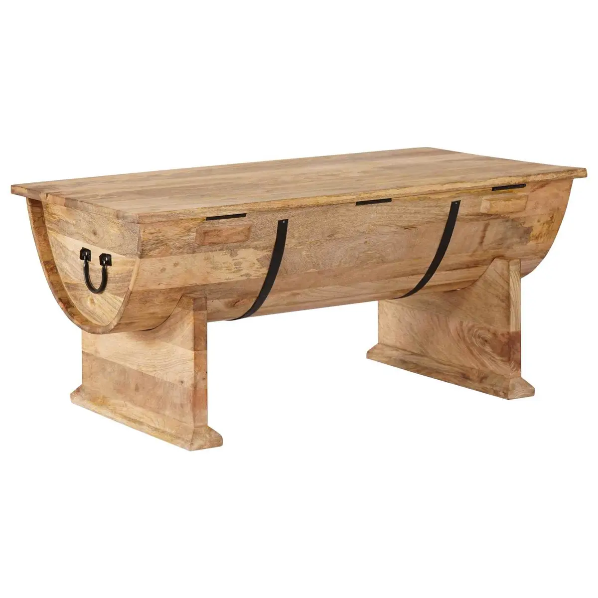 Coffee Table Solid Mango Wood Handmade Vintage Brown 88L x 50W x 40H cm