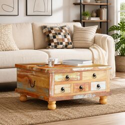 Functional Reclaimed Wood Coffee Table for Home Use