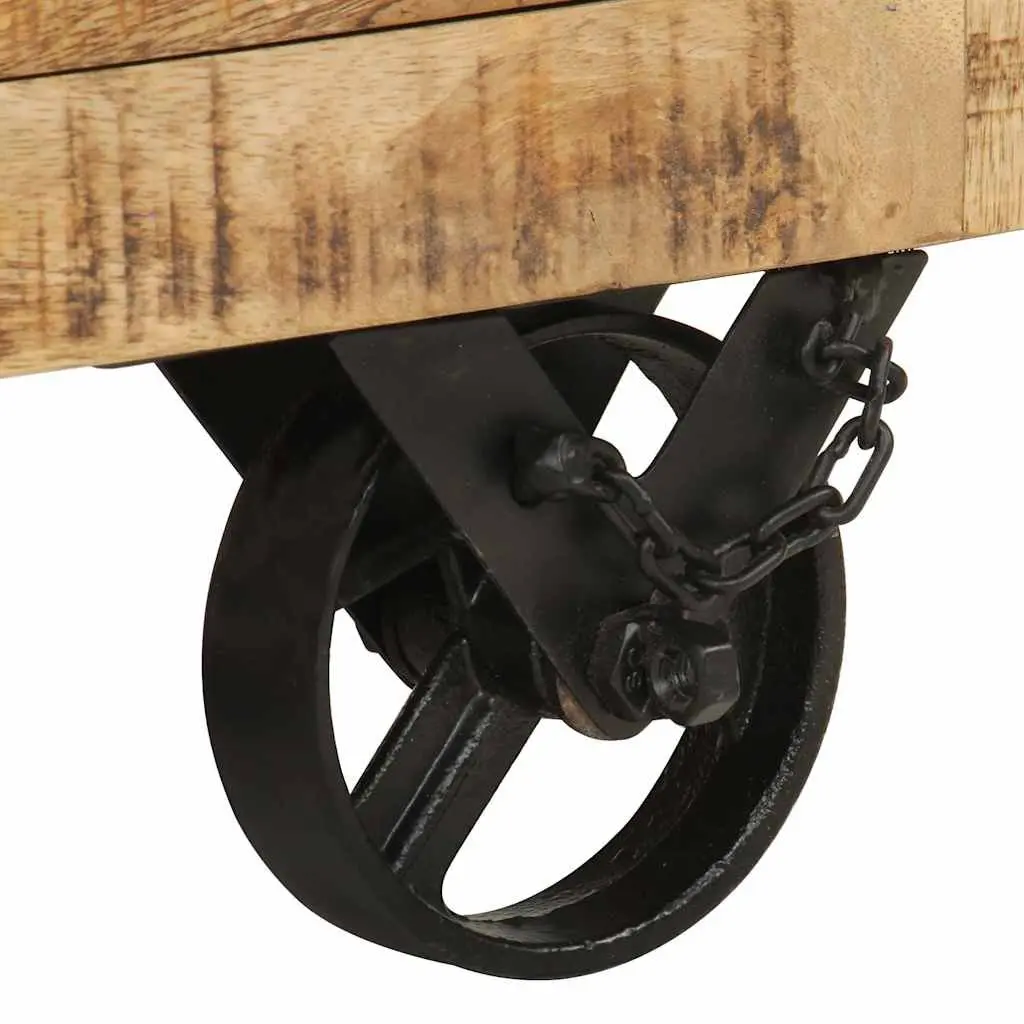 Industrial Wooden Coffee Table Mango Wood 70 x 70 x 40 cm Brown