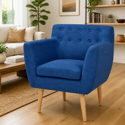 Blue Armchair Ideal for Reading or Relaxing at Home