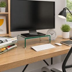 Functional Glass TV Stand and Monitor Riser for Home Use
