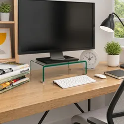 Functional Glass TV Stand and Monitor Riser for Home Use