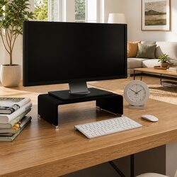 Practical Glass TV Stand and Monitor Riser for Home Use