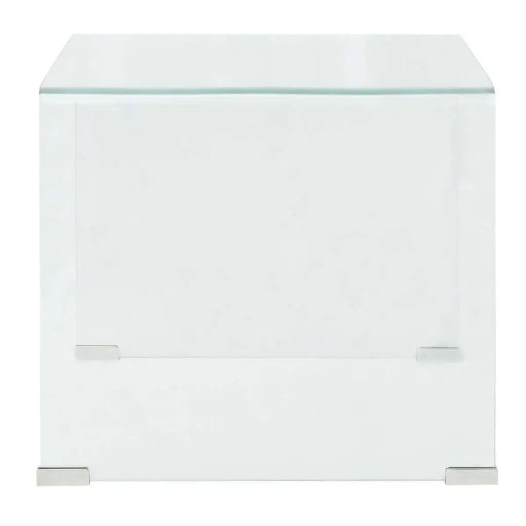 Coffee Table Tempered Glass Compact Transparent Modern Living Room Bedroom