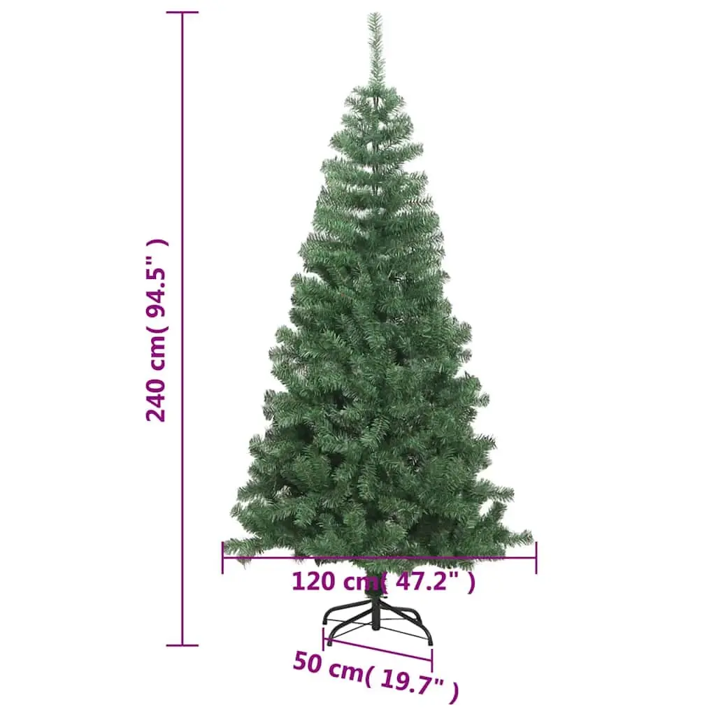 Artificial Christmas Tree PVC 240cm Green 1300 Branch Tips
