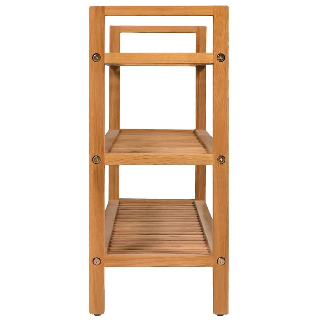 Wooden Shoe Rack Organiser 3 Shelf Storage Hallway Brown Oak 100x27x60cm