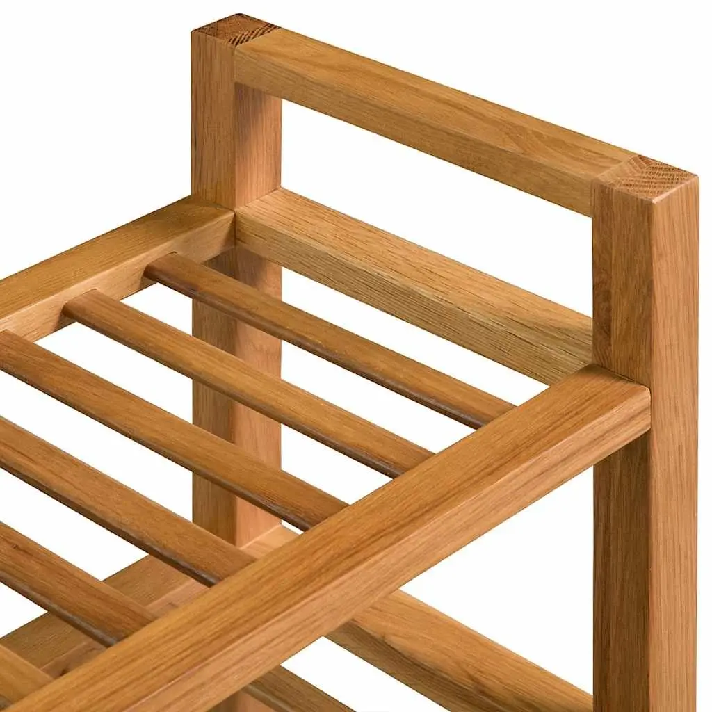 Wooden Shoe Rack Organiser 3 Shelf Storage Hallway Brown Oak 100x27x60cm