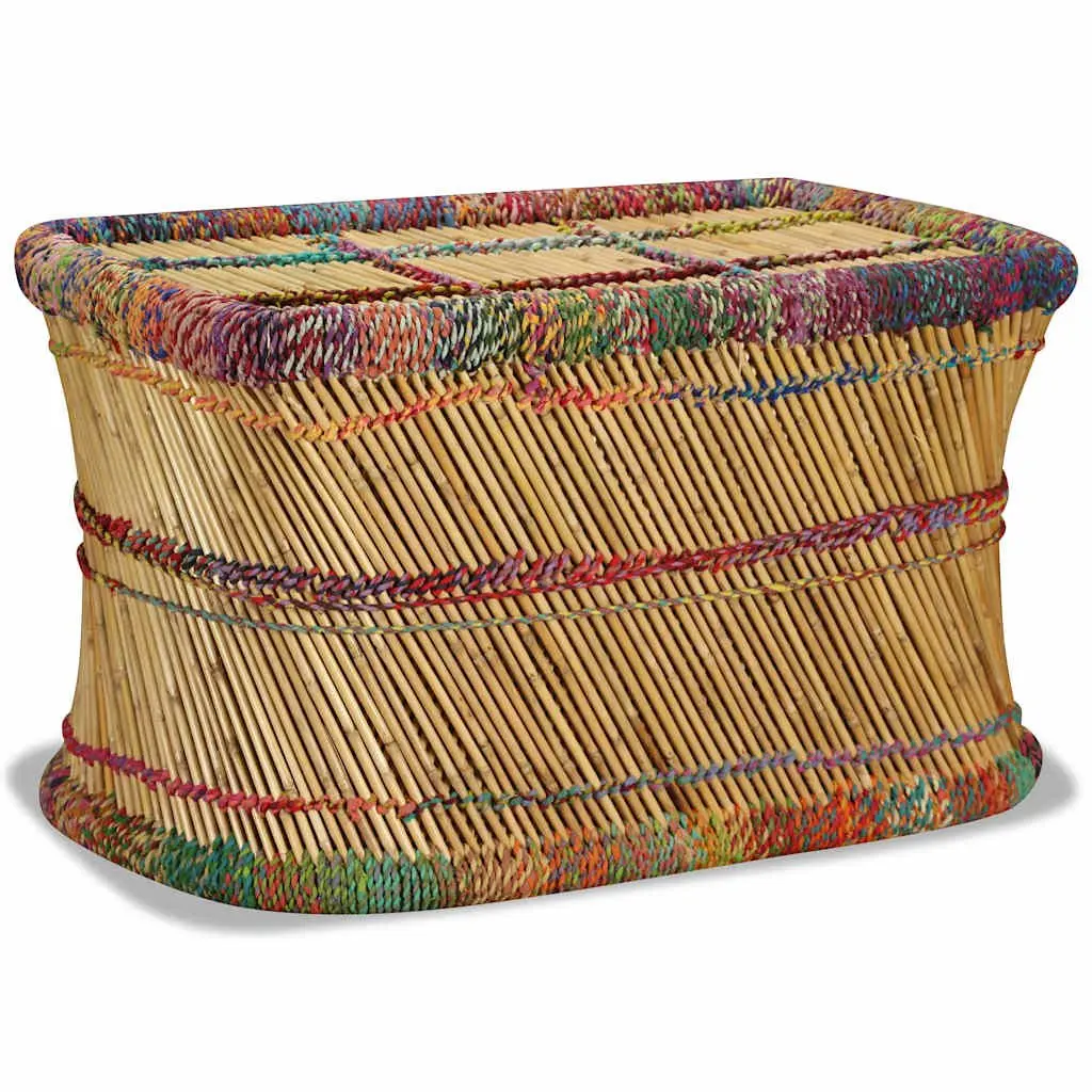 Coffee Table Rectangular Bamboo Chindi Weave Living Room Accent Furniture