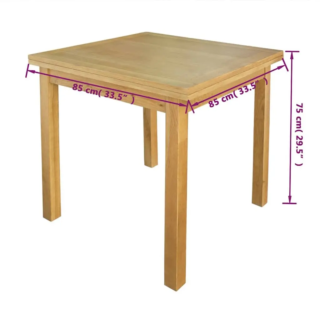 Extendable Dining Table Oak Wood Kitchen Room Furniture Brown Compact Design