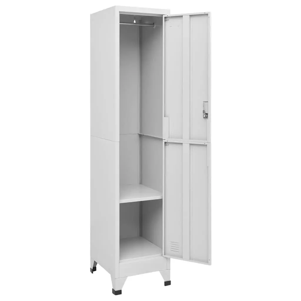 Locker Cabinet Grey Industrial Storage Unit 38 x 45 x 180 cm