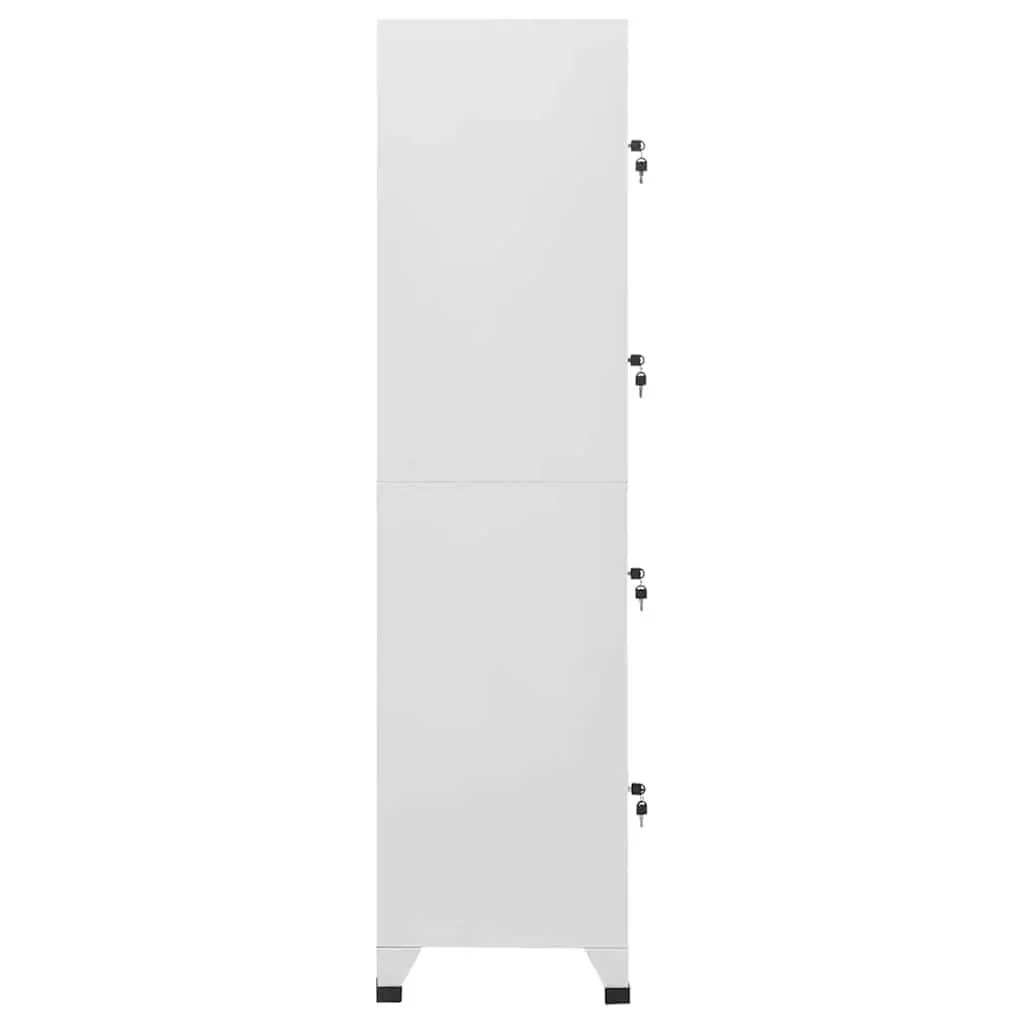 Locker Cabinet Steel 4 Compartment Grey Industrial Storage