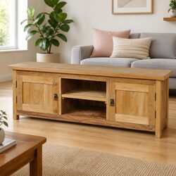 Functional Solid Teak TV Cabinet 120x30x40 cm for Living Spaces
