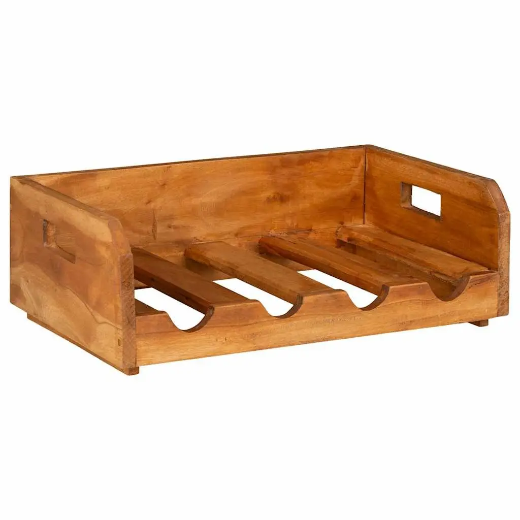 Wine Rack Set Wooden 4 Piece Stackable Storage Holder Brown