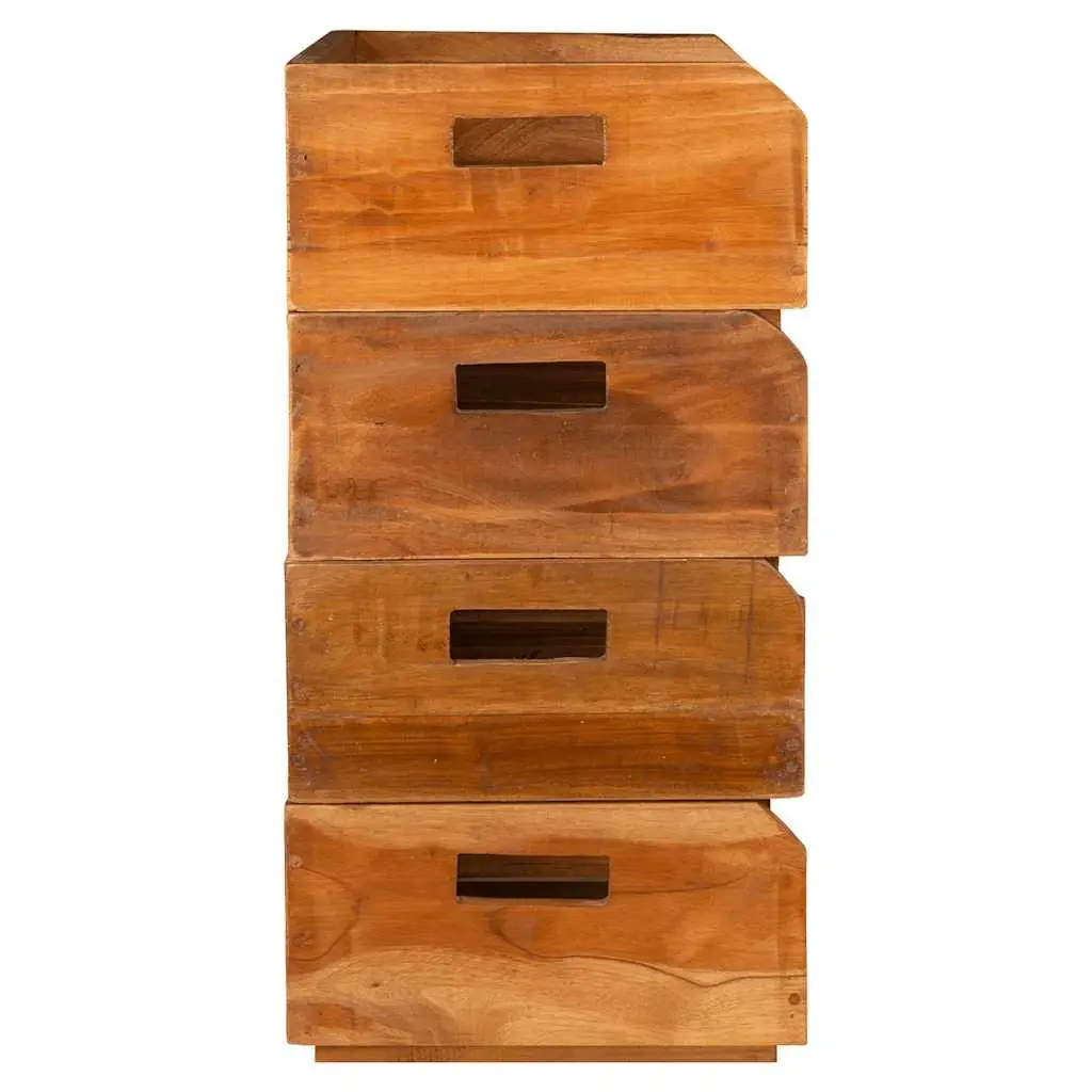 Wine Rack Set Wooden 4 Piece Stackable Storage Holder Brown