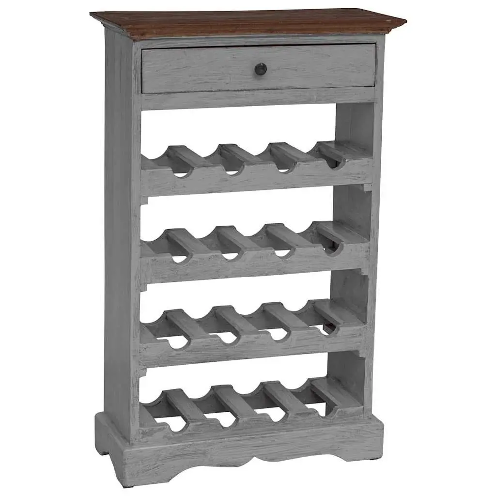 Wine Rack Solid Mahogany Wood Antique Style 55 x 23 x 85 cm Brown