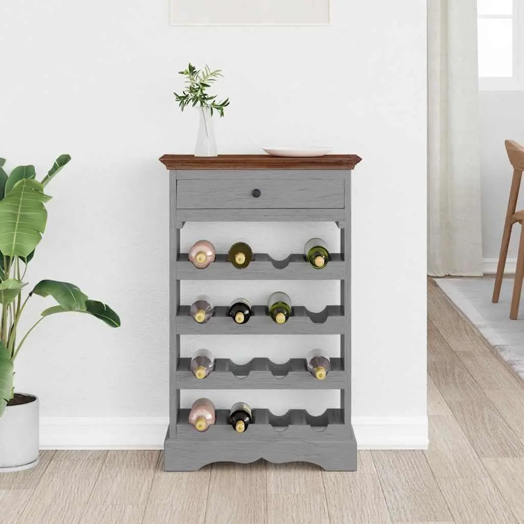 Wine Rack Solid Mahogany Wood Antique Style 55 x 23 x 85 cm Brown