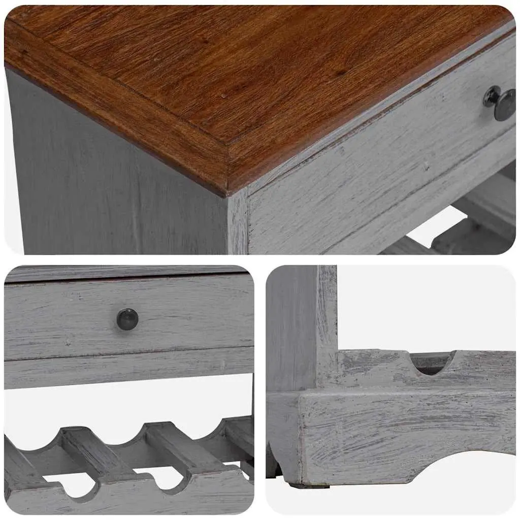 Wine Rack Solid Mahogany Wood Antique Style 55 x 23 x 85 cm Brown