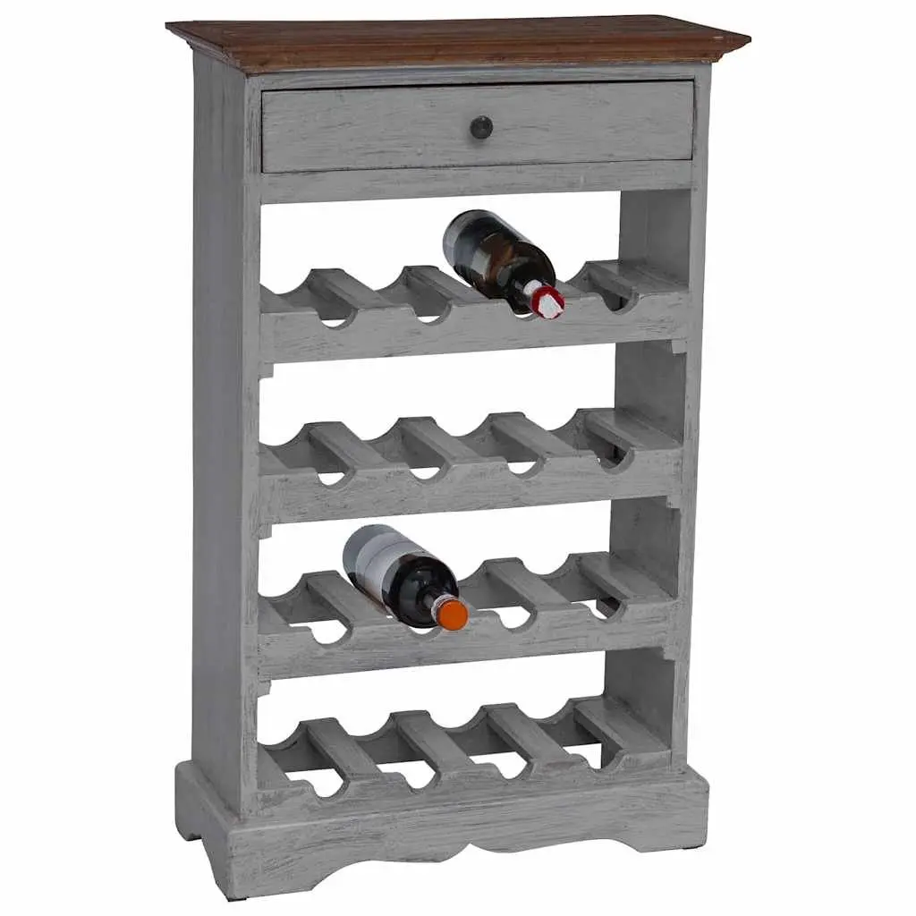 Wine Rack Solid Mahogany Wood Antique Style 55 x 23 x 85 cm Brown