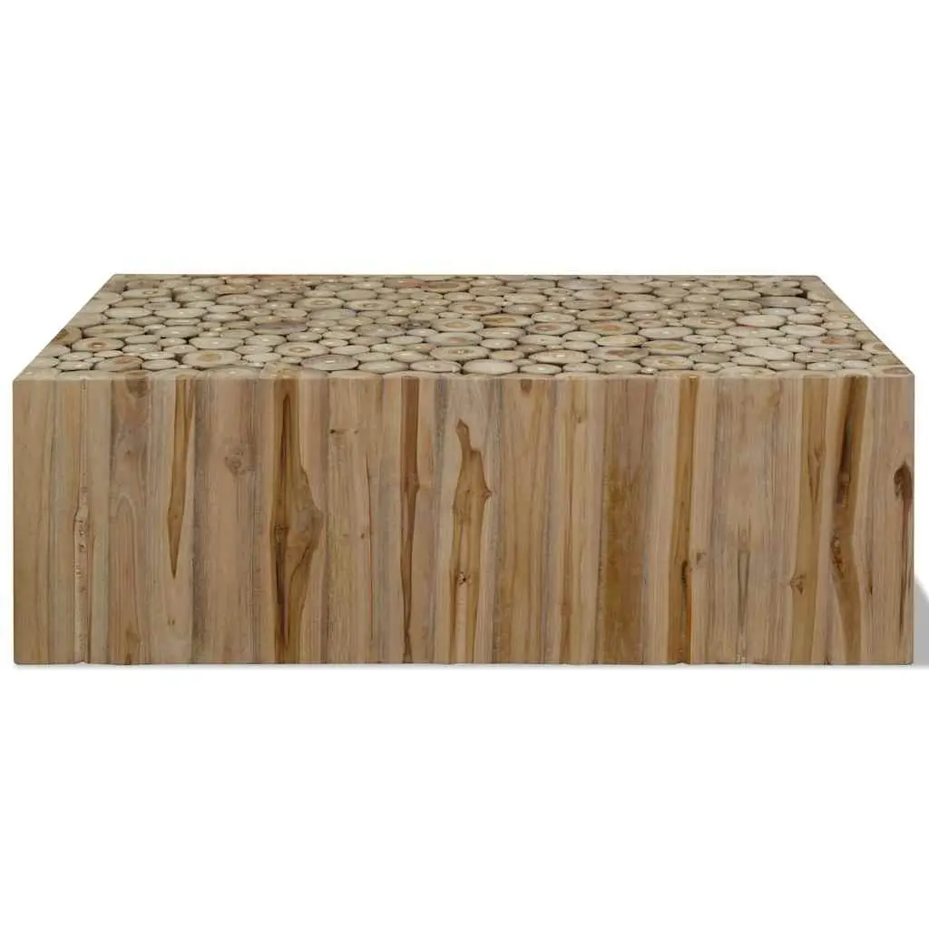 Coffee Table Wood Brown Teak Style 90 x 50 x 30 cm