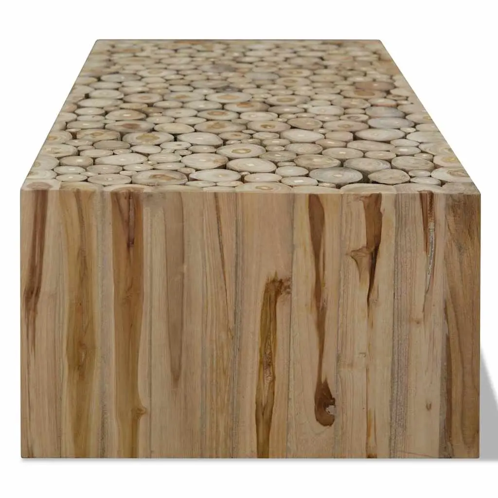 Coffee Table Wood Brown Teak Style 90 x 50 x 30 cm