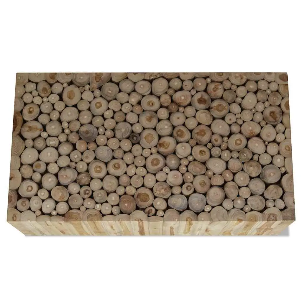 Coffee Table Wood Brown Teak Style 90 x 50 x 30 cm