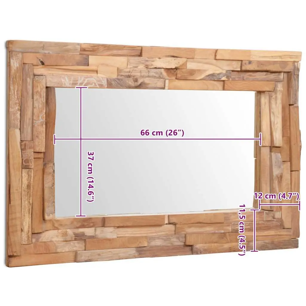 Decorative Mirror Rectangular Frame Home Decor Living Room Bathroom Wall Mounted