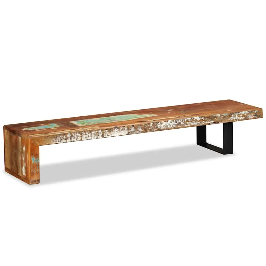 TV Stand Solid Reclaimed Wood Brown Stackable Two-Tier Storage Cabinet